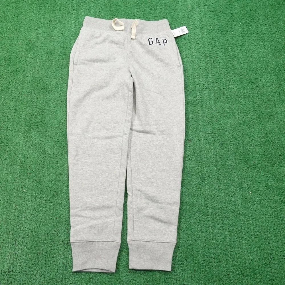 GAP Kids Pants Youth‎ Large Gray Heather Fleece Joggers Sweatpants Logo L (10)